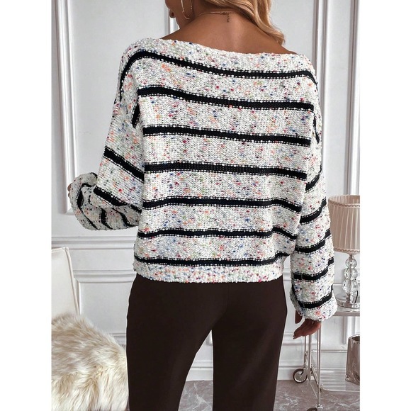 🌟 minimalist preppy Striped oversized Sweater - Picture 10 of 11